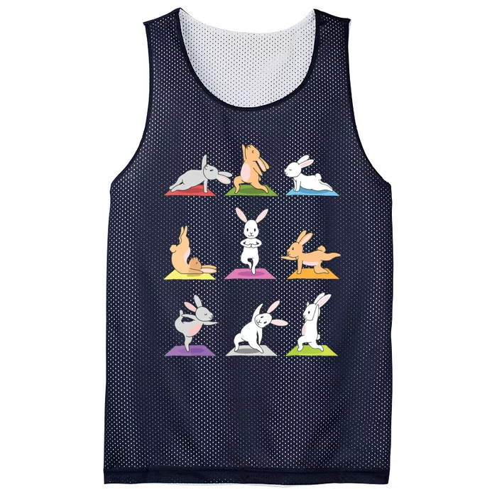 Bunny Yoga Funny Rabbits In Yoga Poses Sports Tee Mesh Reversible Basketball Jersey Tank