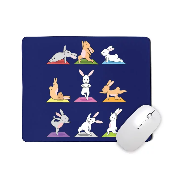 Bunny Yoga Funny Rabbits In Yoga Poses Sports Tee Mousepad