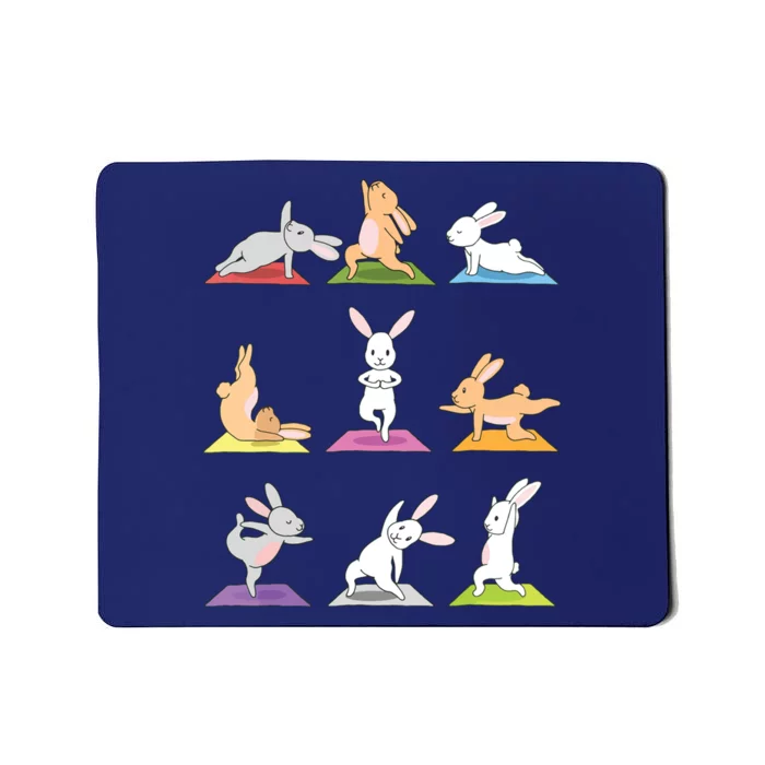 Bunny Yoga Funny Rabbits In Yoga Poses Sports Tee Mousepad