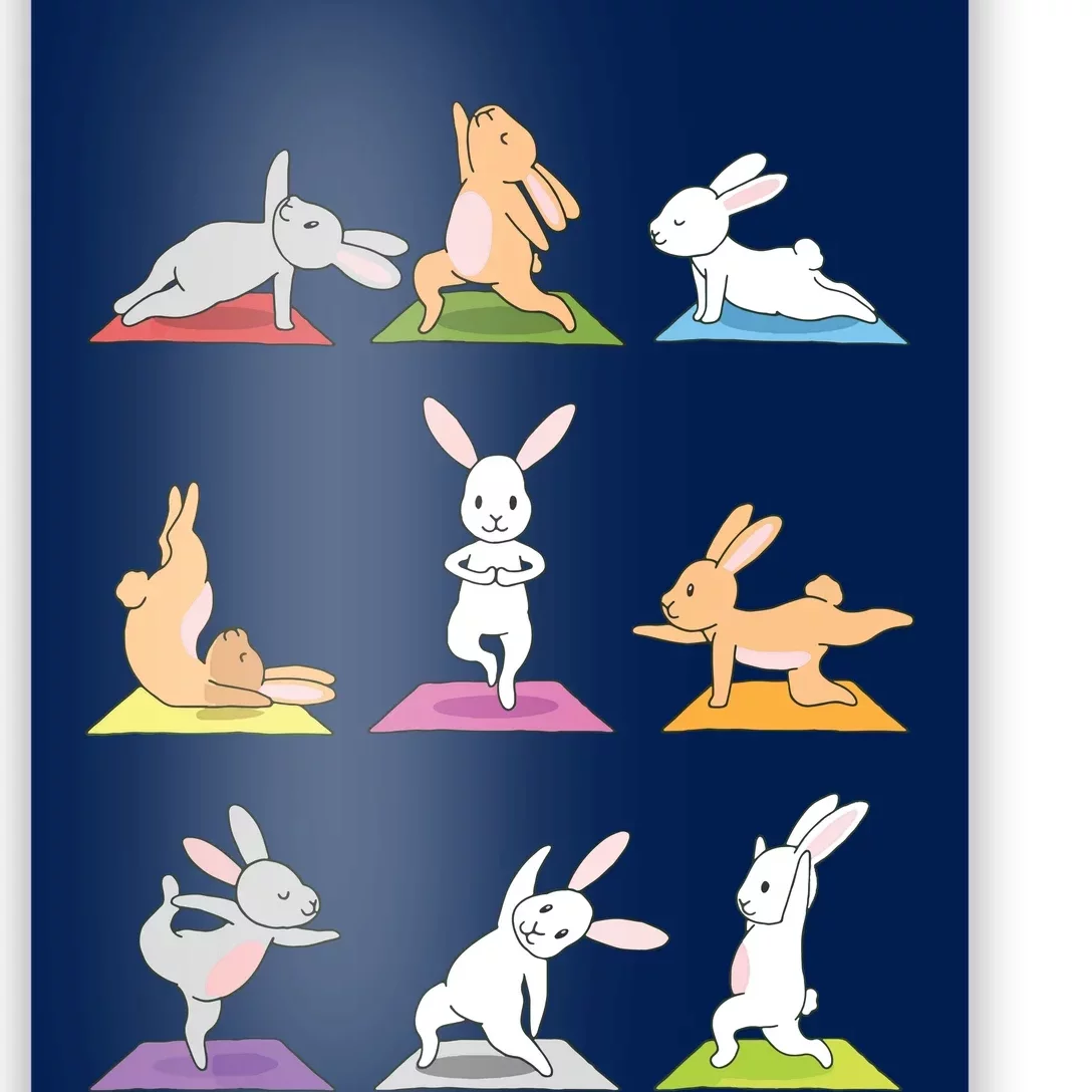 Bunny Yoga Funny Rabbits In Yoga Poses Sports Tee Poster