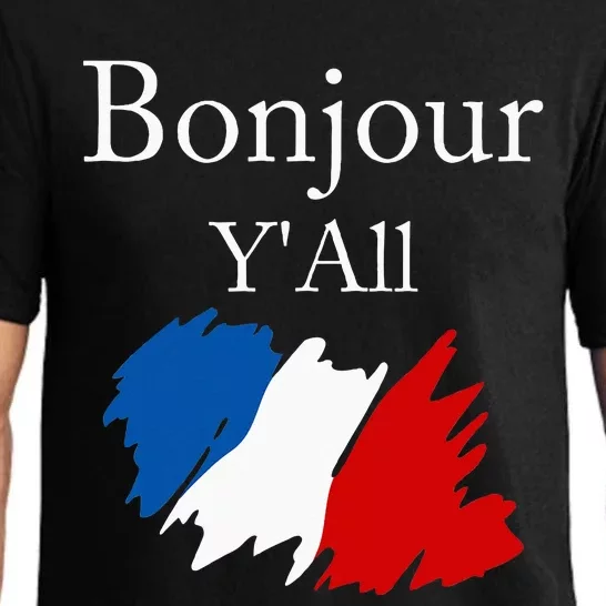 Bonjour YAll Funny French Flag France Lover Pajama Set