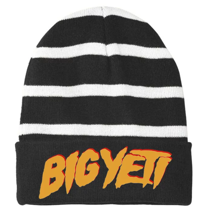 Big Yeti Fans Kelce Funny Text Striped Beanie with Solid Band