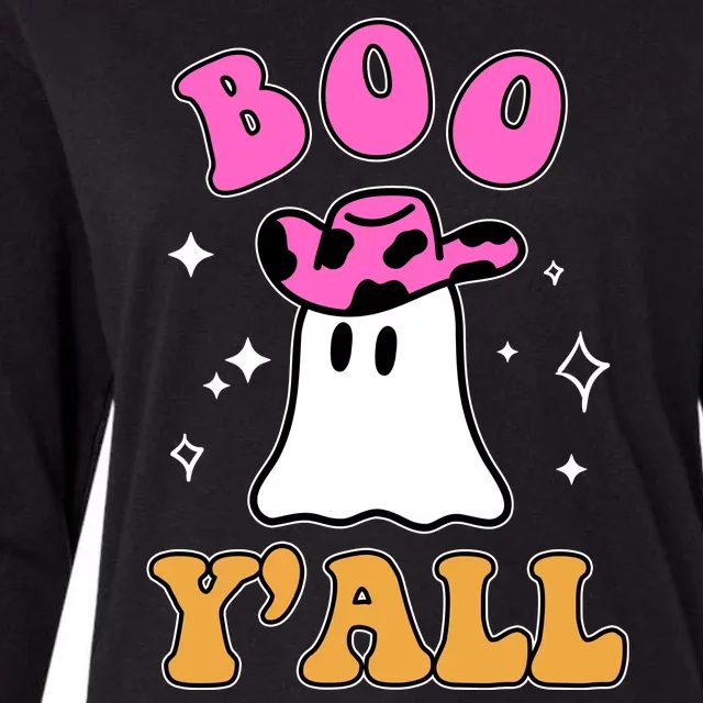 Boo Yall Ghost Halloween Womens Cotton Relaxed Long Sleeve T-Shirt