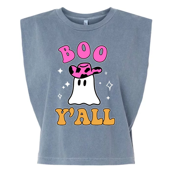 Boo Yall Ghost Halloween Garment-Dyed Women's Muscle Tee