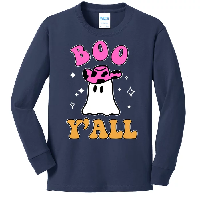 Boo Yall Ghost Halloween Kids Long Sleeve Shirt