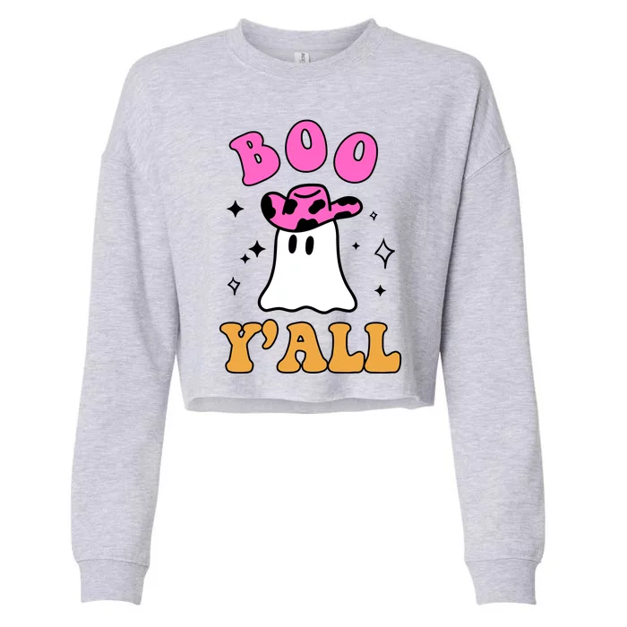 Boo Yall Ghost Halloween Cropped Pullover Crew