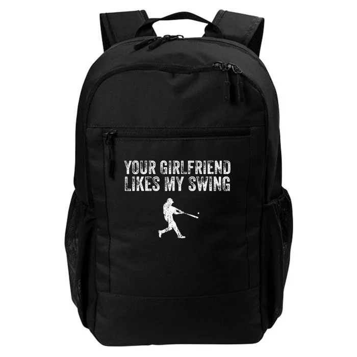 Baseball Your Girlfriend Likes My Swing Vintage Daily Commute Backpack