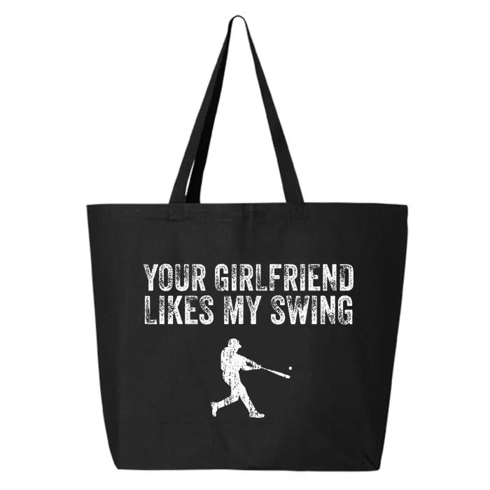 Baseball Your Girlfriend Likes My Swing Vintage 25L Jumbo Tote