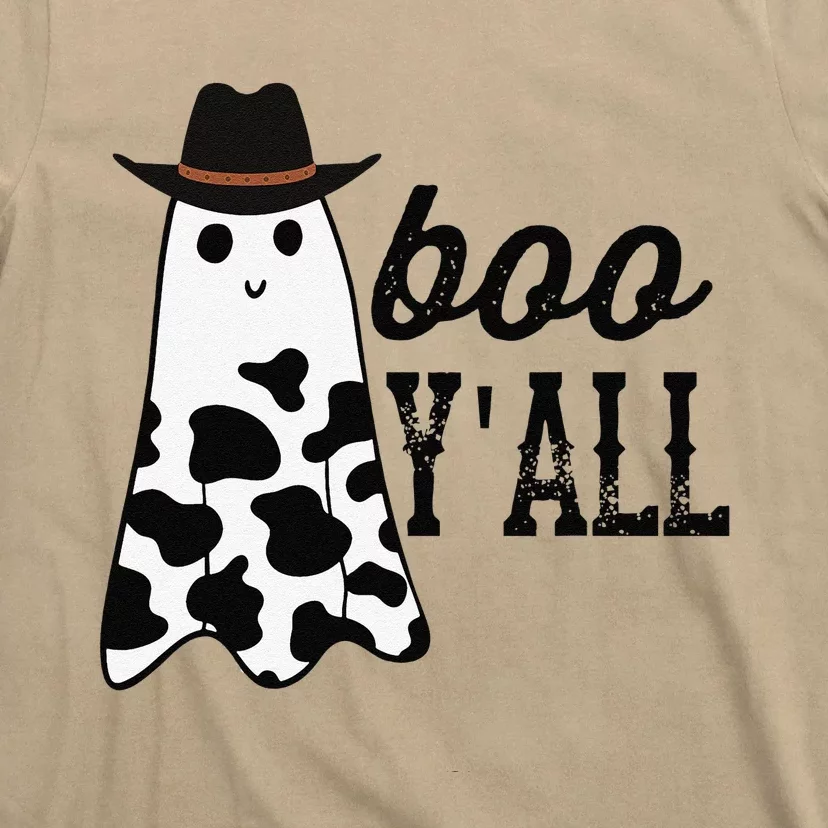 Boo Yall Ghost Scary Western Cowboy Cowgirl Funny Halloween T-Shirt