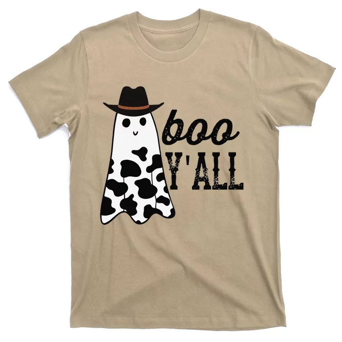 Boo Yall Ghost Scary Western Cowboy Cowgirl Funny Halloween T-Shirt