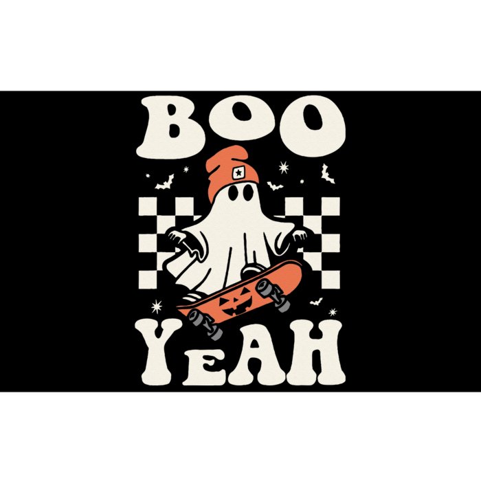 Boo Yeah Halloween Ghost Retro Skateboard Bumper Sticker