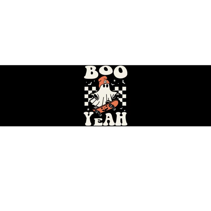 Boo Yeah Halloween Ghost Retro Skateboard Bumper Sticker