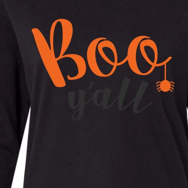 Boo Y'all Halloween Day Womens Cotton Relaxed Long Sleeve T-Shirt