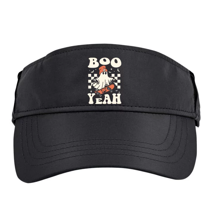 Boo Yeah Halloween Ghost Boy Retro Skateboard Adult Drive Performance Visor