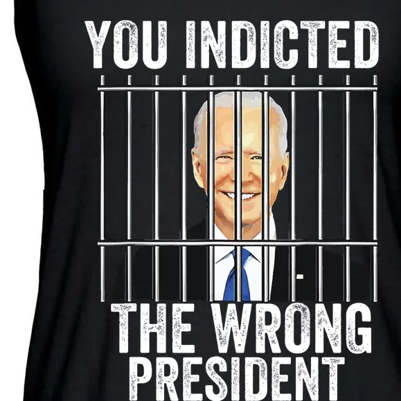 Biden You Indicted The Wrong President Funny Ladies Essential Flowy Tank