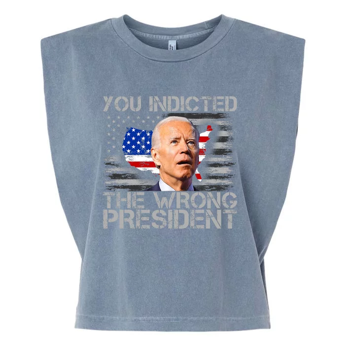 Biden You Indicted The Wrong President Garment-Dyed Women's Muscle Tee