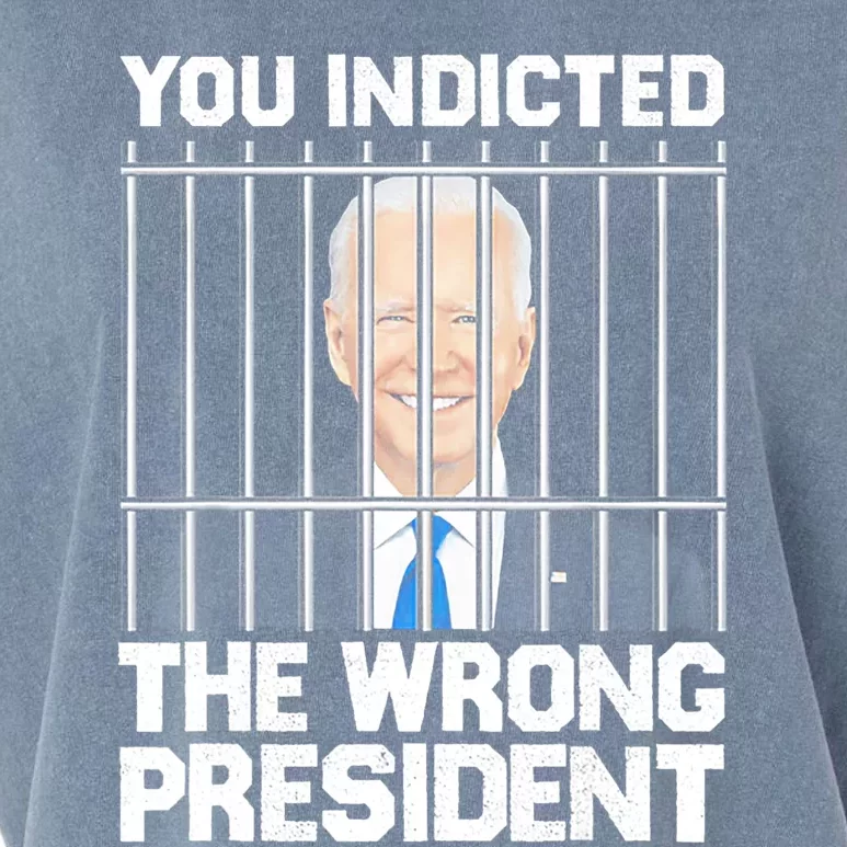 Biden You Indicted The Wrong President Garment-Dyed Women's Muscle Tee