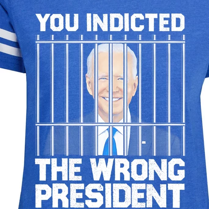 Biden You Indicted The Wrong President Enza Ladies Jersey Football T-Shirt