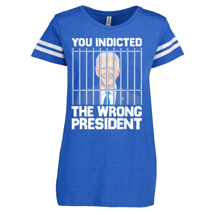 Biden You Indicted The Wrong President Enza Ladies Jersey Football T-Shirt