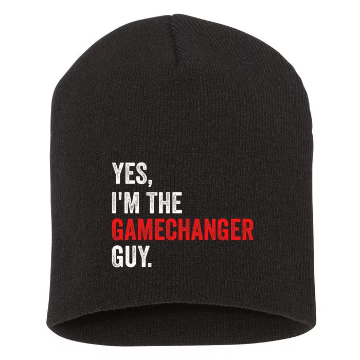 Baseball Yes IM The Gamechanger Guy Funny Short Acrylic Beanie