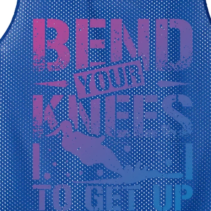 Bend Your Knees Water Skiing Gift Mesh Reversible Basketball Jersey Tank