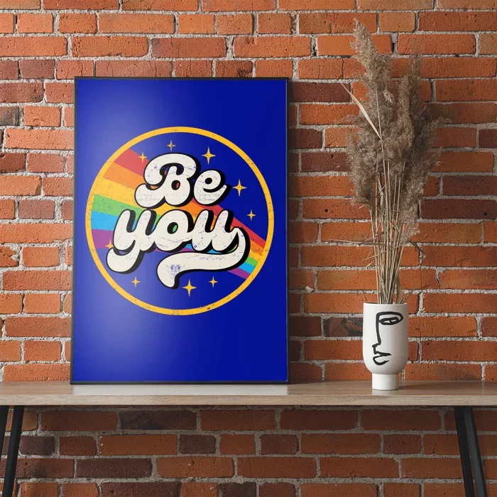 Be You Lgbt Pride Ally Rainbow Flag Retro Vintage Gift Poster