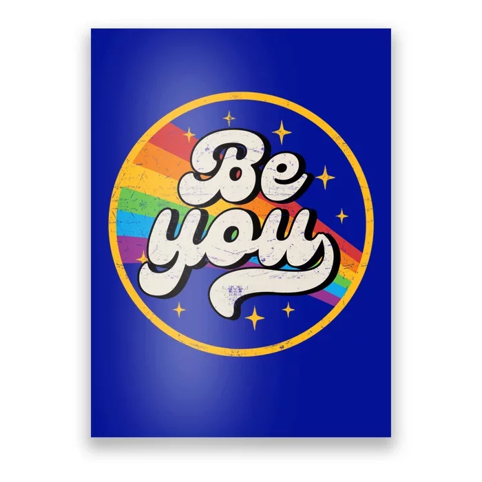 Be You Lgbt Pride Ally Rainbow Flag Retro Vintage Gift Poster