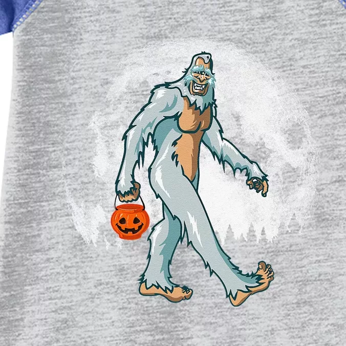 Bigfoot Yeti Moon Halloween Pumpkin Funny Sasquatch DOTD Infant Baby Jersey Bodysuit