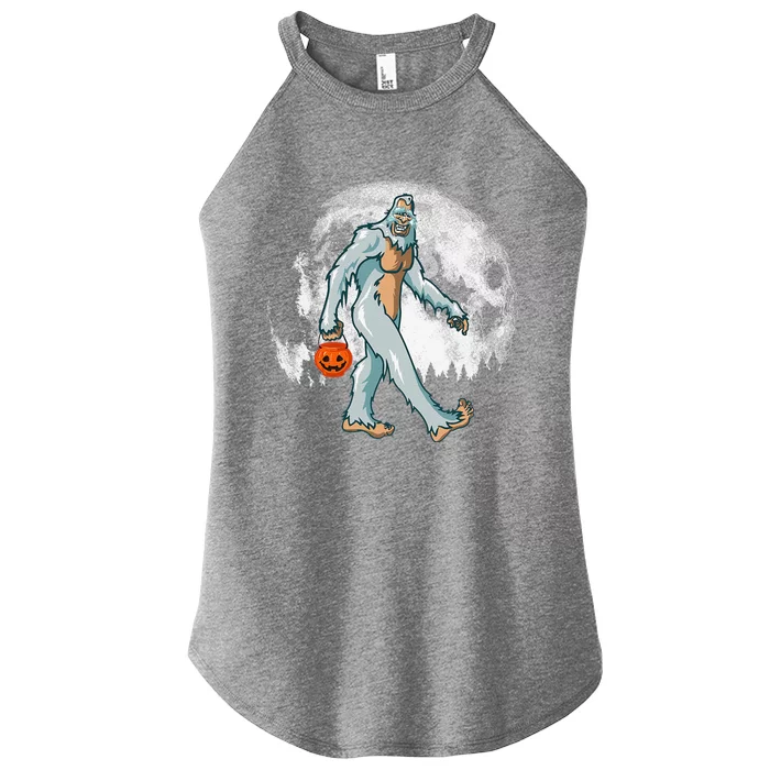 Bigfoot Yeti Moon Halloween Pumpkin Funny Sasquatch DOTD Women’s Perfect Tri Rocker Tank