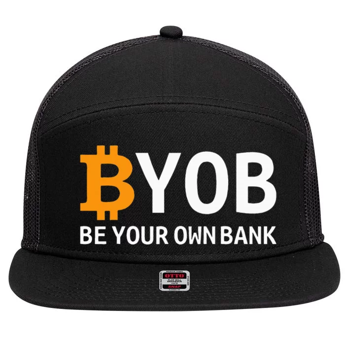 Be Your Own Bank 7 Panel Mesh Trucker Snapback Hat