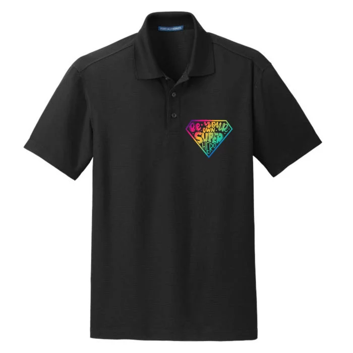 Be Your Own Super Hero Motivational Dry Zone Grid Performance Polo