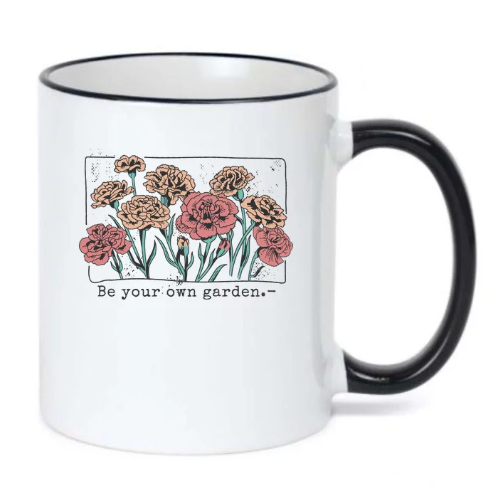 Be Your Own Garden Floral Quote Black Color Changing Mug