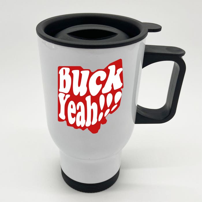 Buck Yeah Ohio State Buckeyes Front & Back Stainless Steel Travel Mug