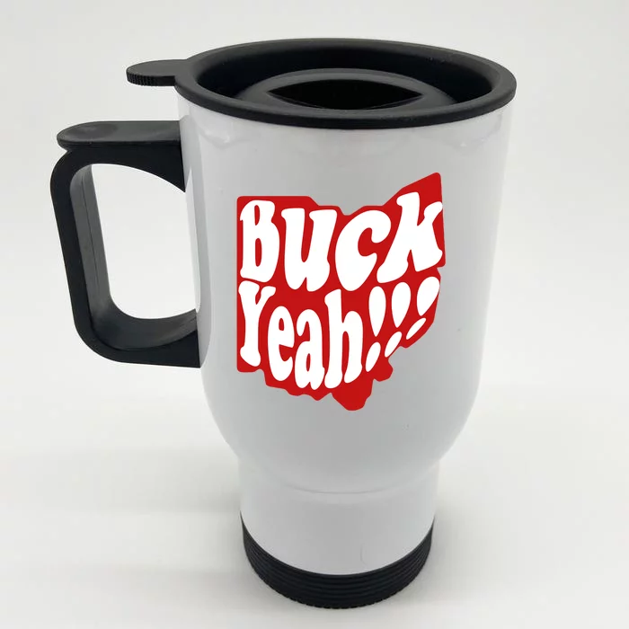 Buck Yeah Ohio State Buckeyes Front & Back Stainless Steel Travel Mug