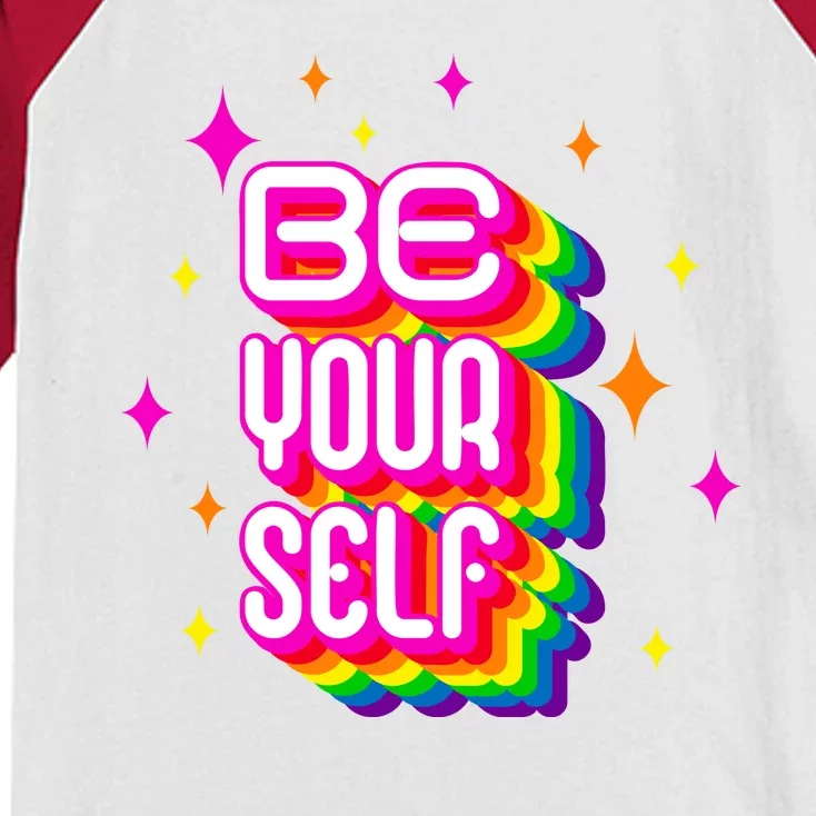 Be Yourself Pride Month Celebration Kids Colorblock Raglan Jersey