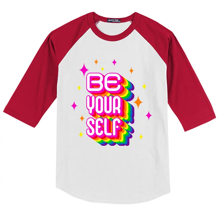 Be Yourself Pride Month Celebration Kids Colorblock Raglan Jersey