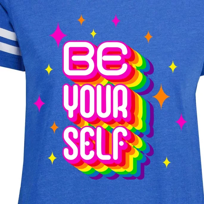 Be Yourself Pride Month Celebration Enza Ladies Jersey Football T-Shirt