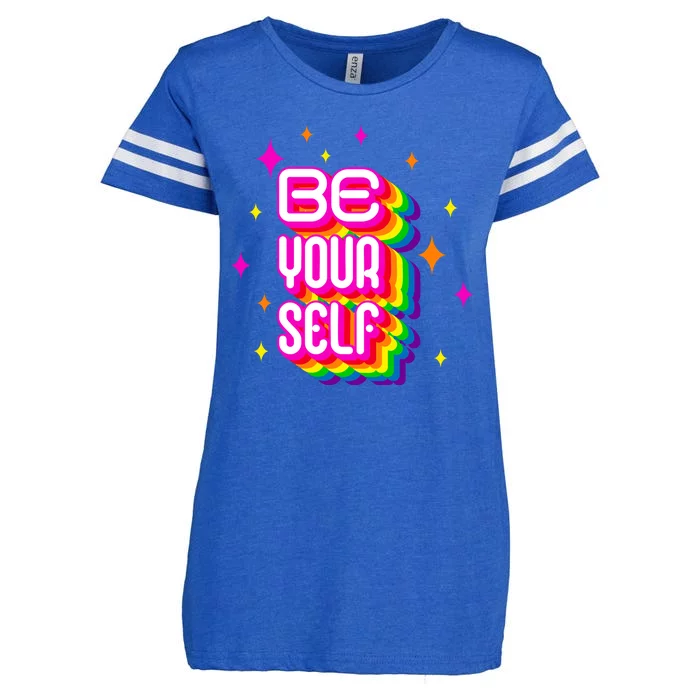 Be Yourself Pride Month Celebration Enza Ladies Jersey Football T-Shirt