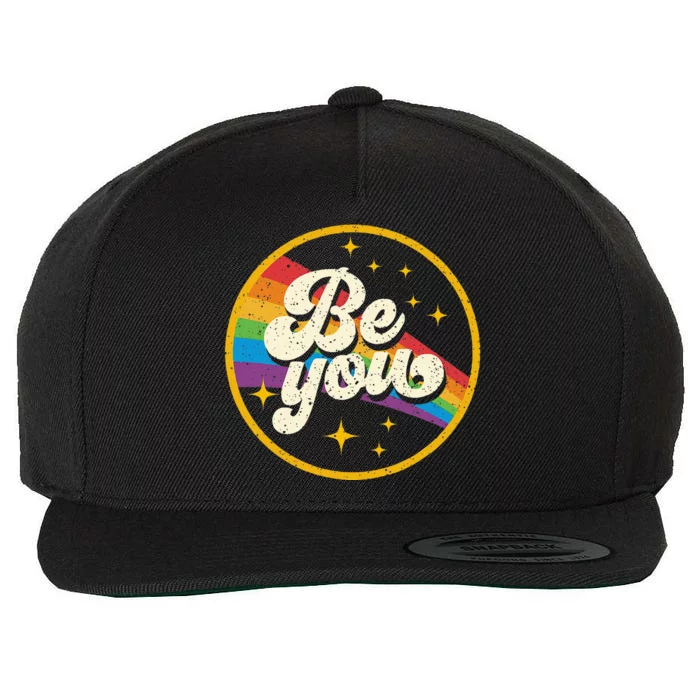 Be You Pride Lgbtq Gay Lgbt Ally Rainbow Flag Wool Snapback Cap