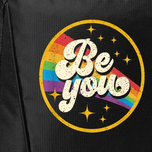 Be You Pride Lgbtq Gay Lgbt Ally Rainbow Flag Retro Galaxy City Backpack