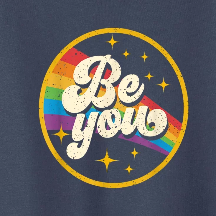 Be You Pride Lgbtq Gay Lgbt Ally Rainbow Flag Retro Galaxy Toddler T-Shirt