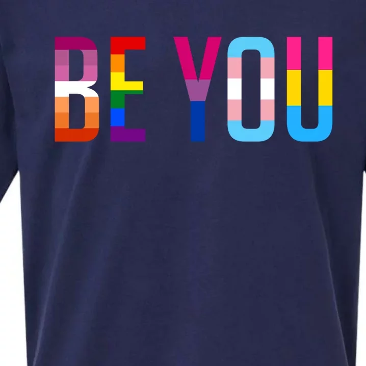 Be You Pride Lgbtq Gay Lgbt Ally Rainbow Flag Cute Gift Sueded Cloud Jersey T-Shirt