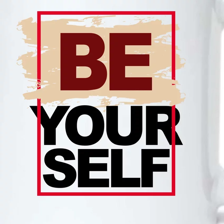 Be Yourself Positive Quote Black Color Changing Mug