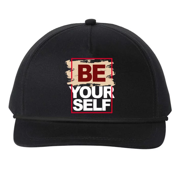 Be Yourself Positive Quote Snapback Five-Panel Rope Hat