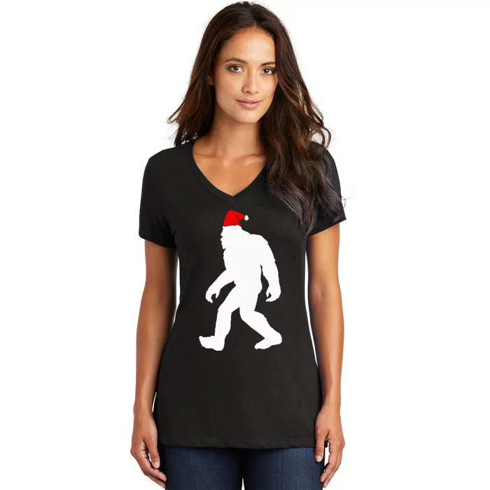 Bigfoot Yeti Sasquatch Ugly Christmas Sweater Gift Women's V-Neck T-Shirt