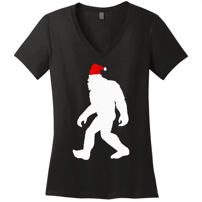 Bigfoot Yeti Sasquatch Ugly Christmas Sweater Gift Women's V-Neck T-Shirt