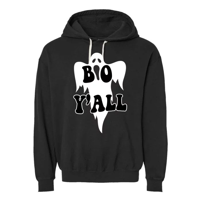 Boo Yall Spooky Ghost Halloween Garment-Dyed Fleece Hoodie