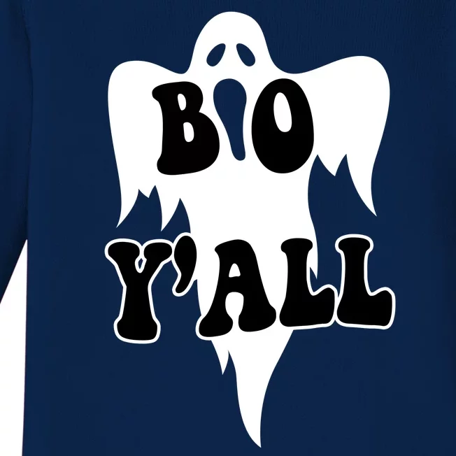 Boo Yall Spooky Ghost Halloween Baby Long Sleeve Bodysuit