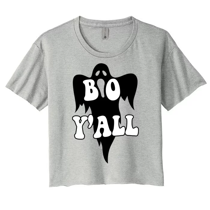 Boo Yall Spooky Ghost Halloween Women's Crop Top Tee