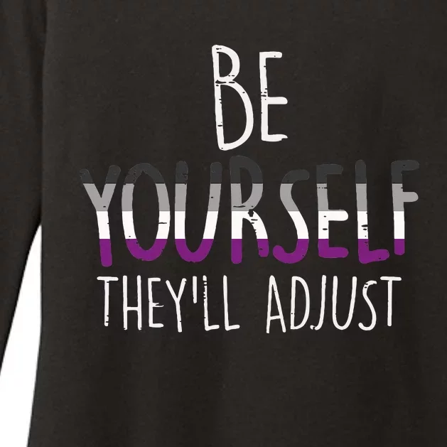 Be Yourself TheyLl Adjust Lgbtq Asexual Flag Ace Pride Ally Womens CVC Long Sleeve Shirt